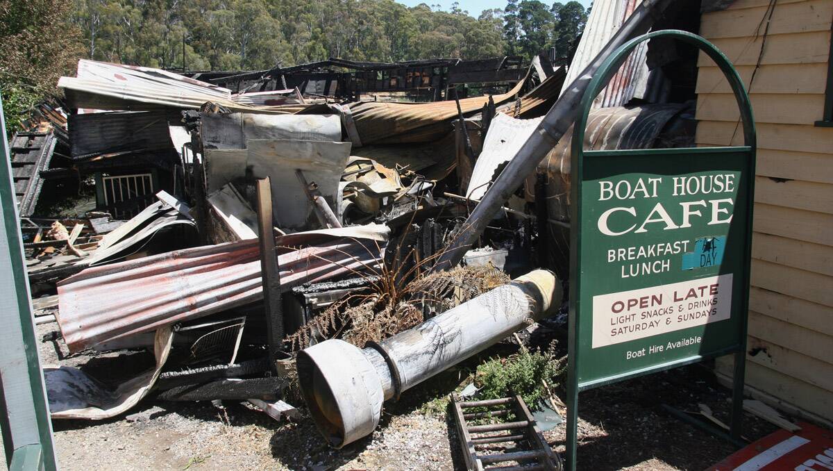 Remnants of Daylesford's Boathouse Cafe. Picture: Peter Weaving