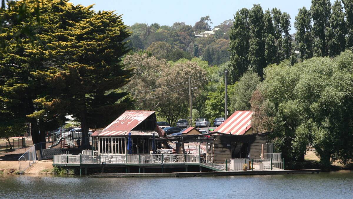 Remnants of Daylesford's Boathouse Cafe. Picture: Peter Weaving